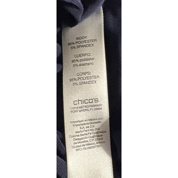 Easywear By Chico's Womens Navy Blue Open Front Draped Cardigan Size 2 (Large) - Picture 4 of 4